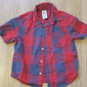 Red and gray boys plaid shirt